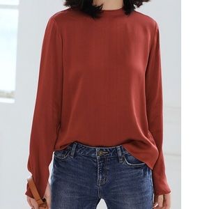 Burgundy silky blouse